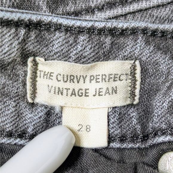 Madewell Curvy Perfect Vintage Jeans 28 Charcoal Gray Mom Jean Aesthetic '90s - Picture 2 of 11